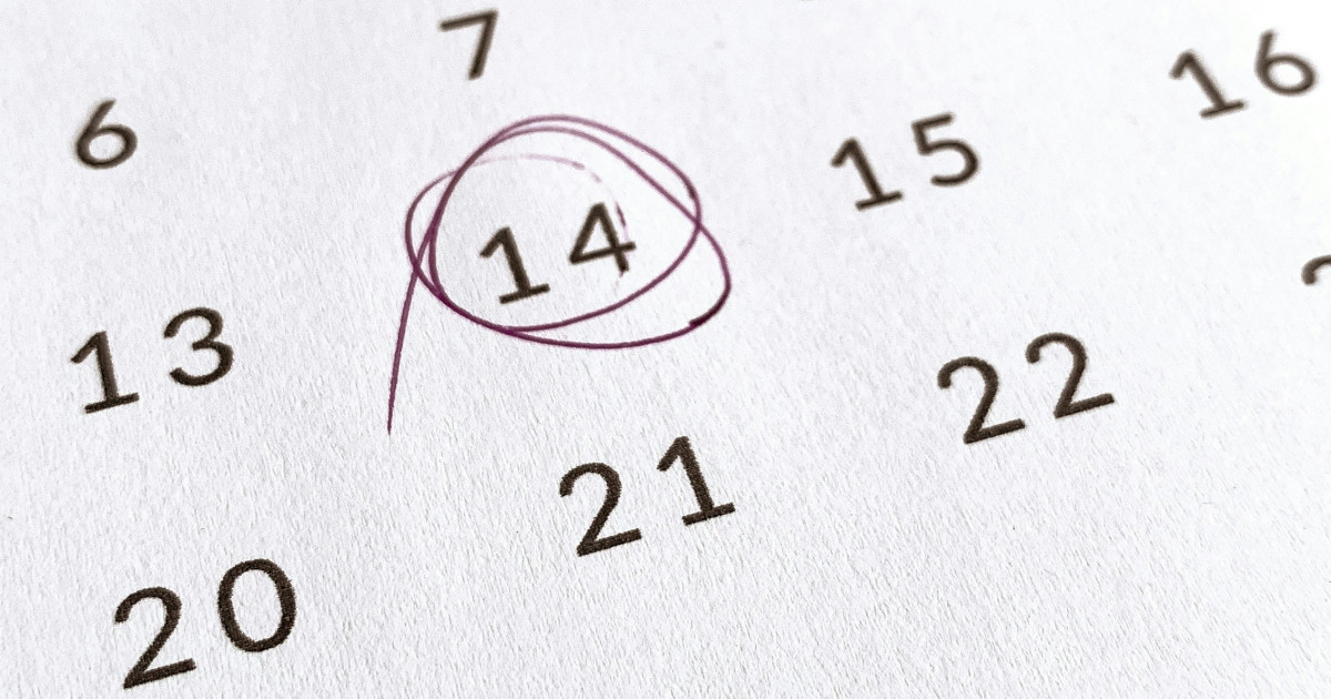 Calendar with a date circled in red.